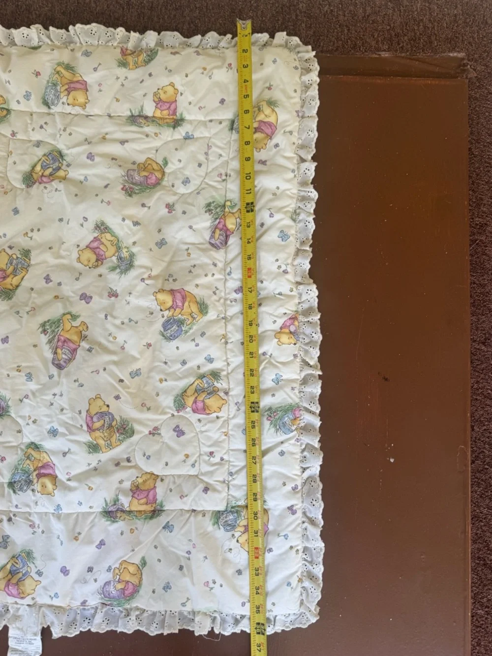 Classic Pooh Cream Baby Quilt with Ruffled Edge - Picture 11 of 11